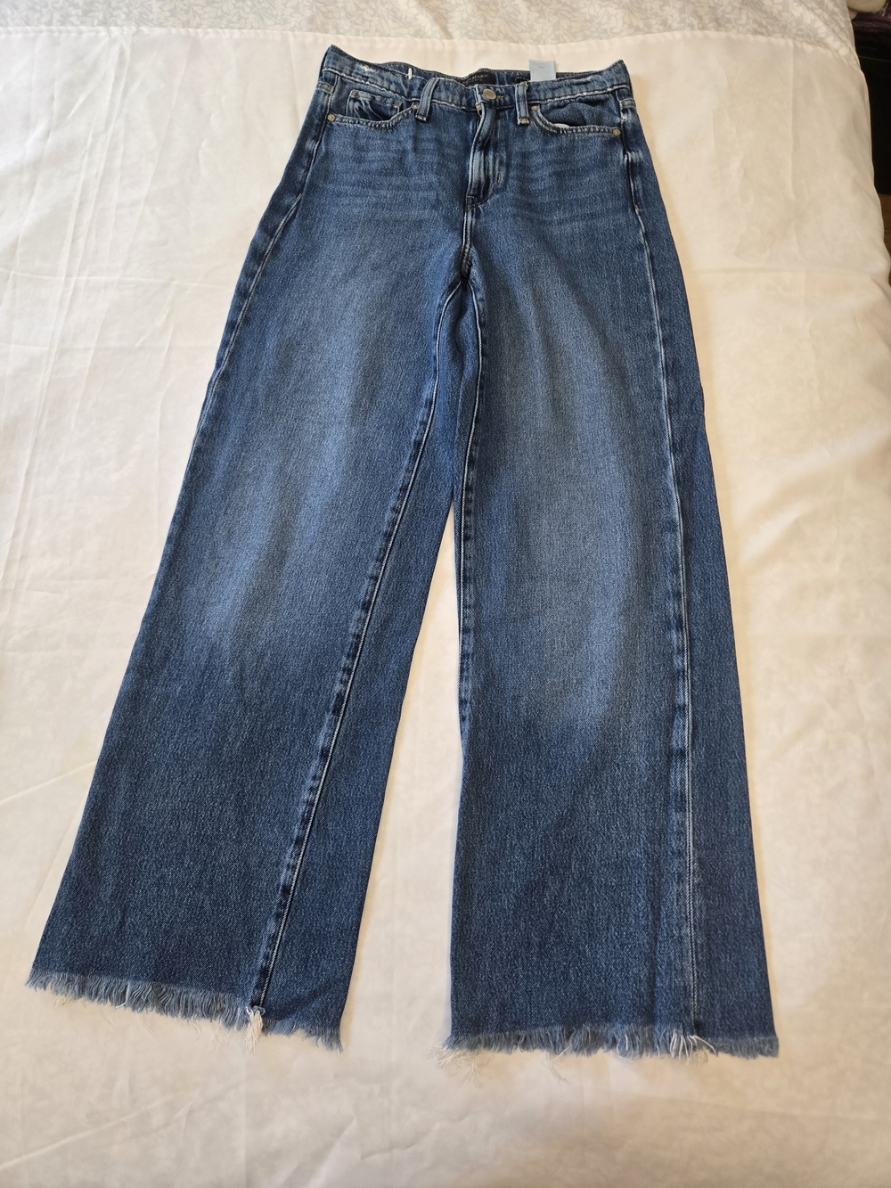 Banana Republic Wide-Leg High-Rise Jeans in Medium Blue Wash
